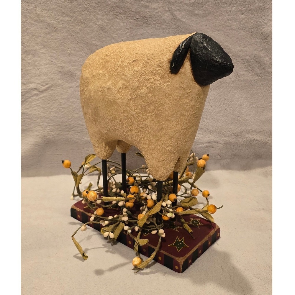 Vintage Debbie Piotrowski Farmhouse Sheep Rustic Americana Folk Art Decor